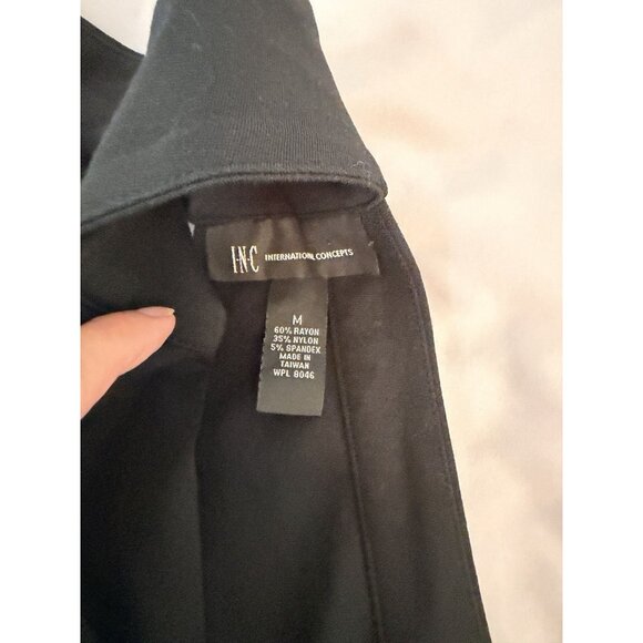 INC International Concepts Black Mock Neck Stretch Dress Women’s M Sleeveless - Picture 9 of 9